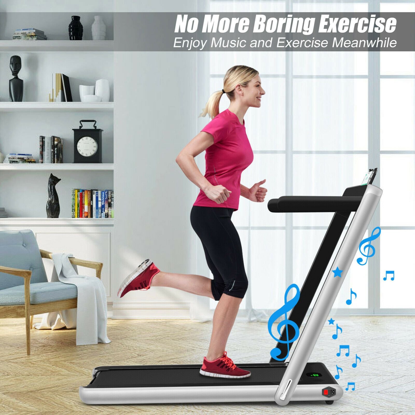 1-12Kph Folding Electric Treadmill with Bluetooth Capability