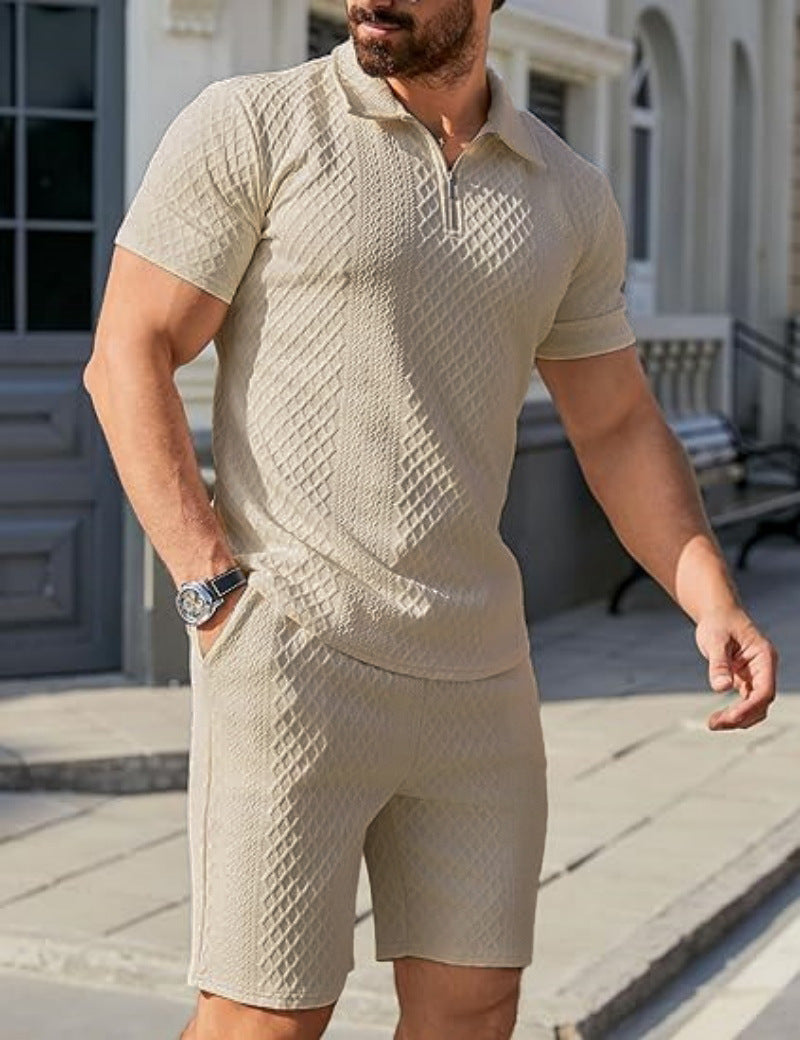 Fashion Personality Men's Shorts Casual Two-piece Suit