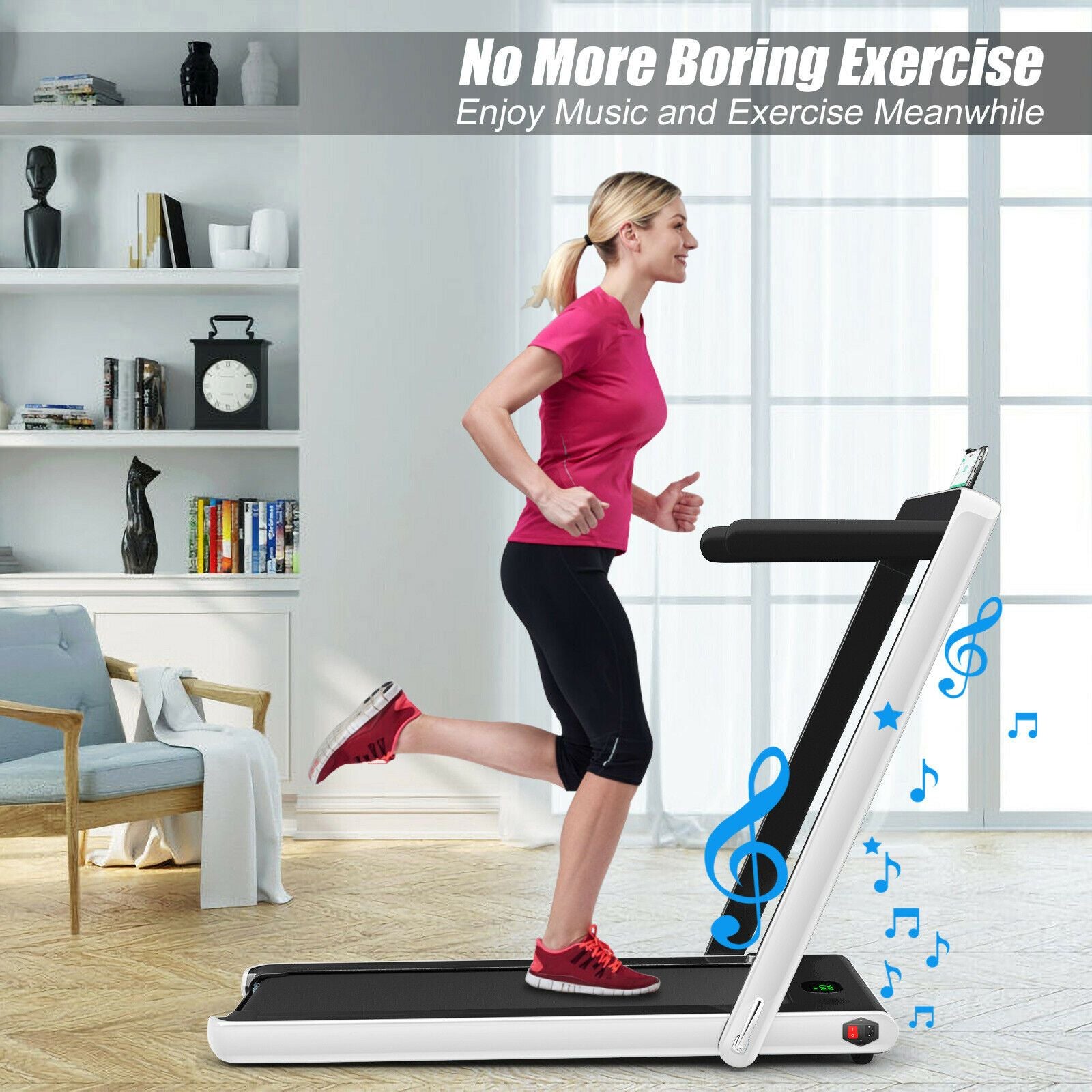 1-12Kph Folding Electric Treadmill with Bluetooth Capability