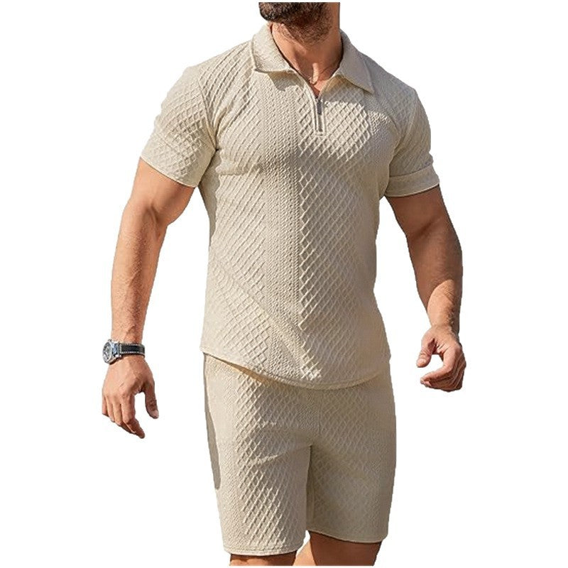 Fashion Personality Men's Shorts Casual Two-piece Suit