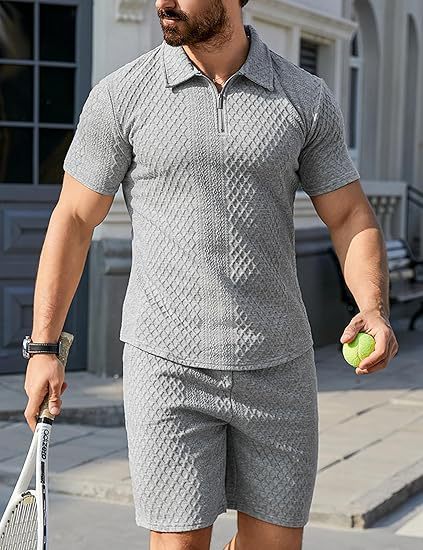 Fashion Personality Men's Shorts Casual Two-piece Suit